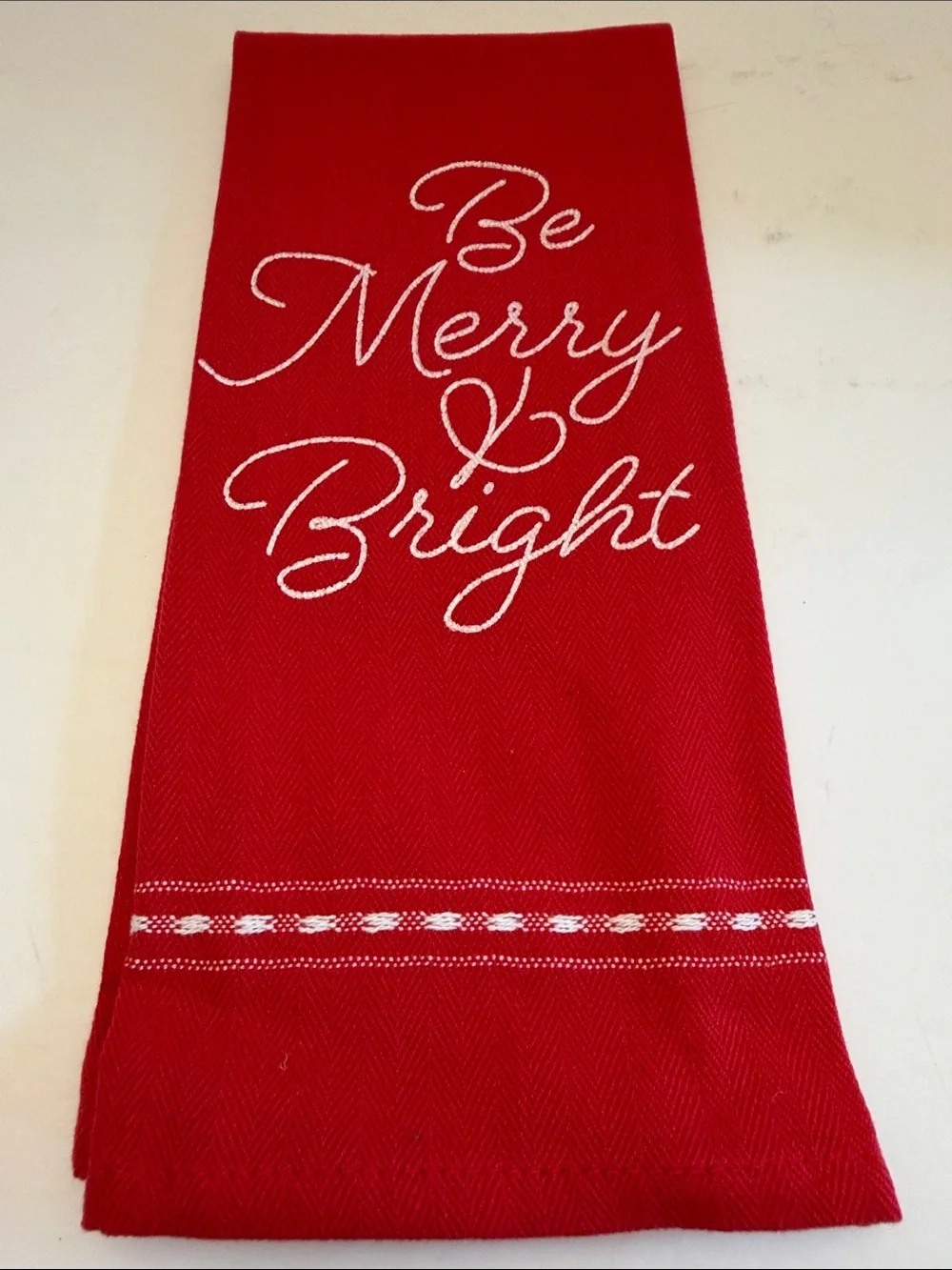 🎃Be Merry & Bright Red Holiday Kitchen Towel - Unbranded